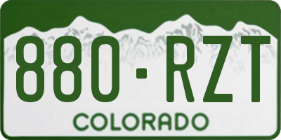 CO license plate 880RZT