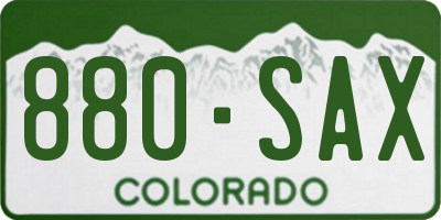 CO license plate 880SAX