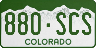 CO license plate 880SCS
