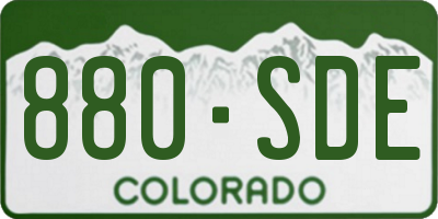 CO license plate 880SDE