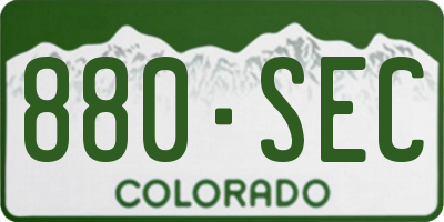 CO license plate 880SEC