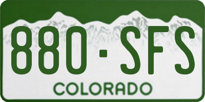 CO license plate 880SFS