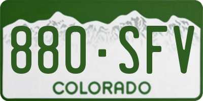 CO license plate 880SFV
