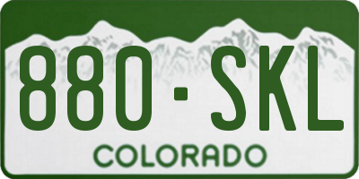 CO license plate 880SKL