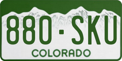 CO license plate 880SKU