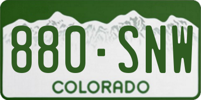 CO license plate 880SNW
