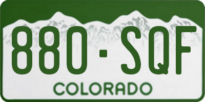 CO license plate 880SQF
