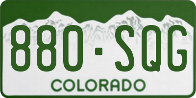 CO license plate 880SQG