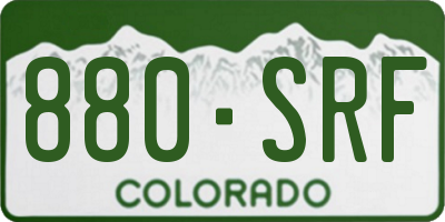 CO license plate 880SRF