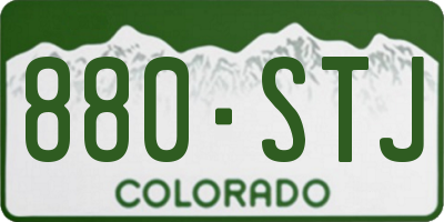 CO license plate 880STJ