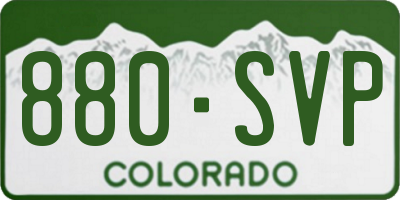 CO license plate 880SVP