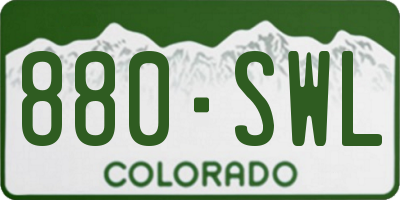CO license plate 880SWL