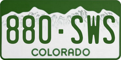 CO license plate 880SWS