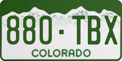 CO license plate 880TBX