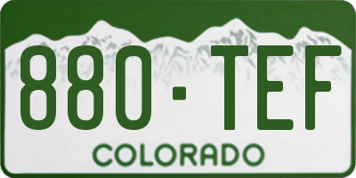 CO license plate 880TEF