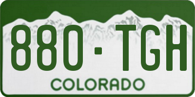 CO license plate 880TGH