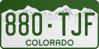 CO license plate 880TJF