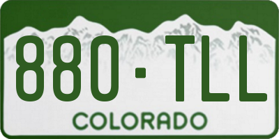 CO license plate 880TLL