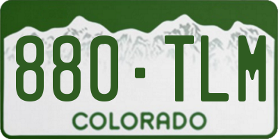 CO license plate 880TLM