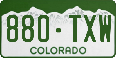 CO license plate 880TXW
