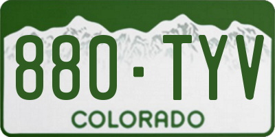 CO license plate 880TYV