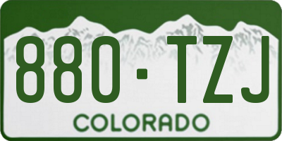 CO license plate 880TZJ