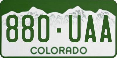 CO license plate 880UAA
