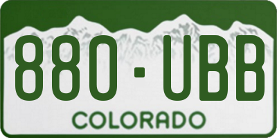 CO license plate 880UBB