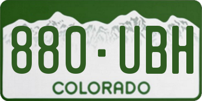 CO license plate 880UBH