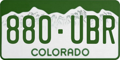 CO license plate 880UBR