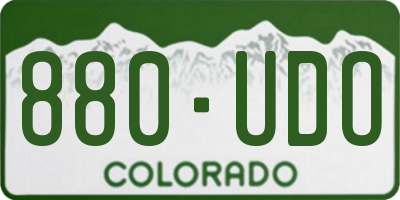 CO license plate 880UDO