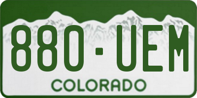 CO license plate 880UEM