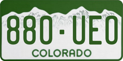 CO license plate 880UEO