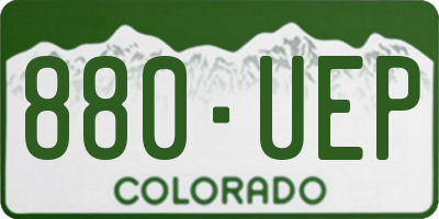 CO license plate 880UEP