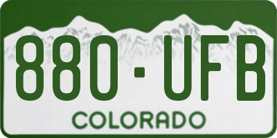 CO license plate 880UFB