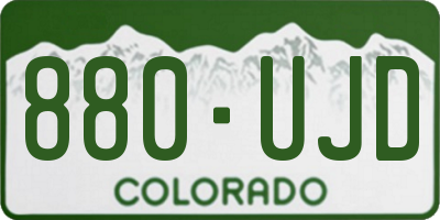 CO license plate 880UJD