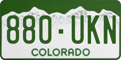 CO license plate 880UKN