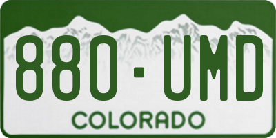 CO license plate 880UMD