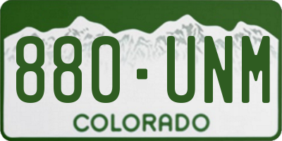 CO license plate 880UNM