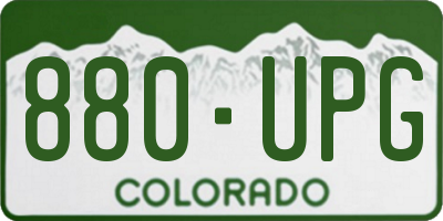 CO license plate 880UPG