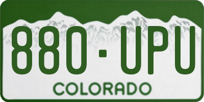 CO license plate 880UPU