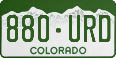 CO license plate 880URD