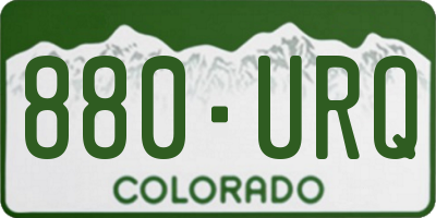CO license plate 880URQ