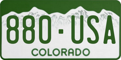 CO license plate 880USA