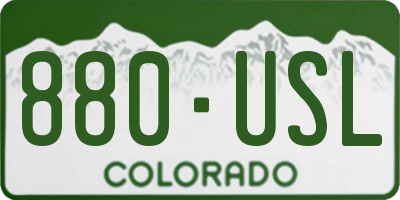 CO license plate 880USL