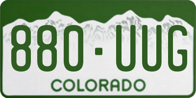 CO license plate 880UUG