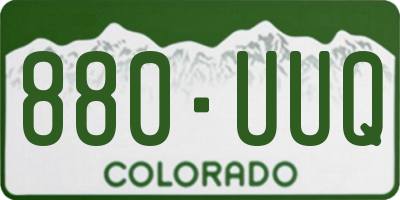 CO license plate 880UUQ