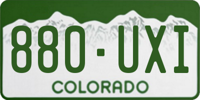 CO license plate 880UXI
