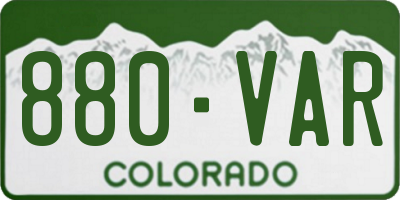 CO license plate 880VAR
