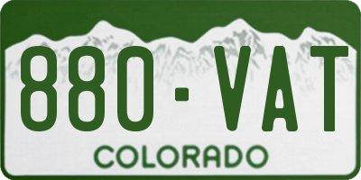 CO license plate 880VAT